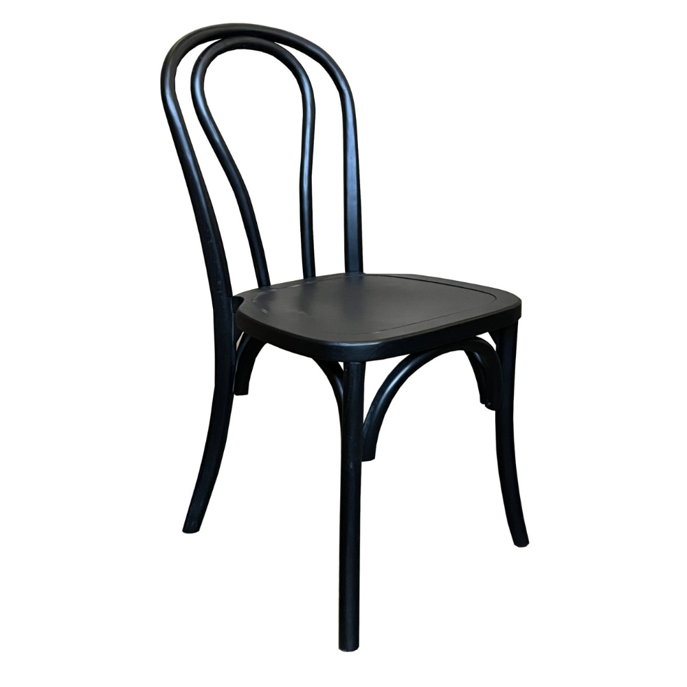 Brighton Stackable Chair - Black Timber Seat