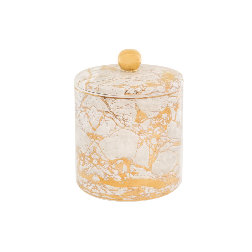 White Celestite Candle - Pomegranate