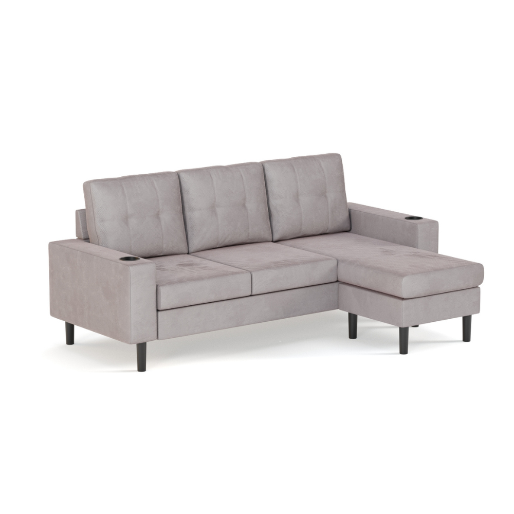 Cosy Cove 3 Seater Sofa with Reversible Chaise – Neutral Beige