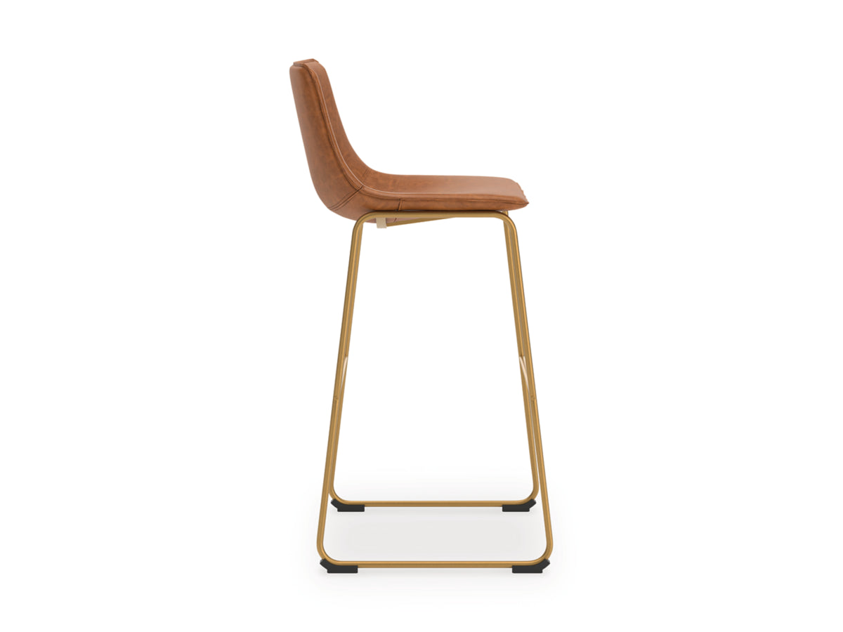 Crandox Bar Height Bar Chairs (Set of 2) – Brown / Gold