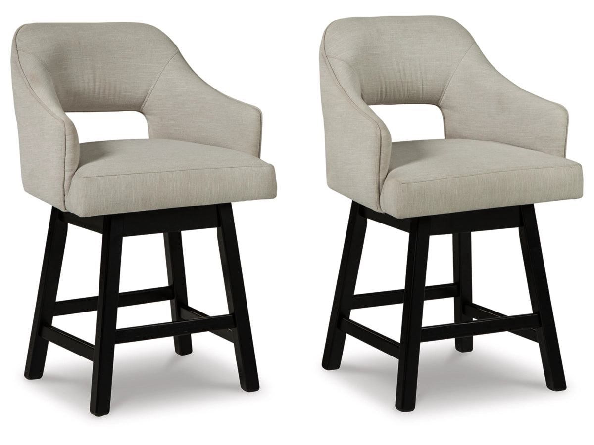 Tallenger Counter Height Bar Chair (Set of 2) – Linen / Brown