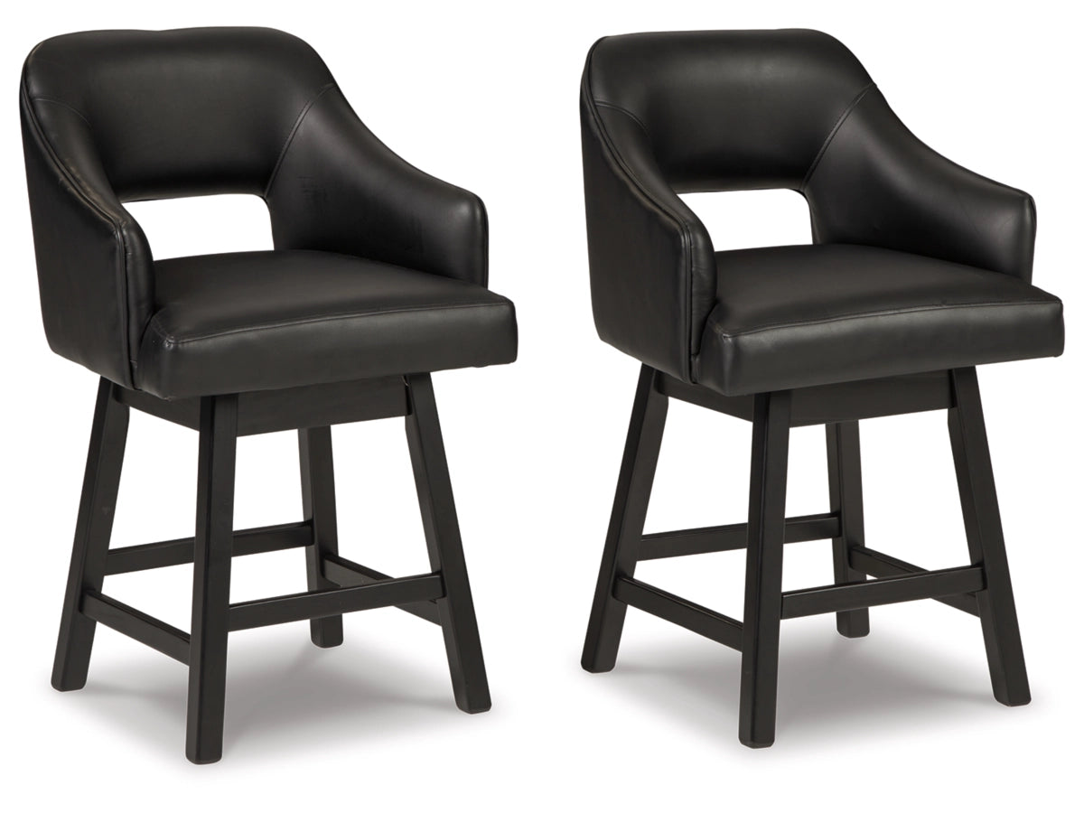 Tallenger Counter Height Bar Chair – Black / Dark Brown (Set of 2)