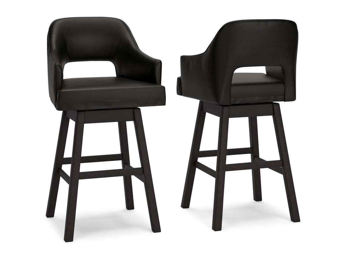 Tallenger Bar Height Bar Chair – Black / Dark Brown (Set of 2)