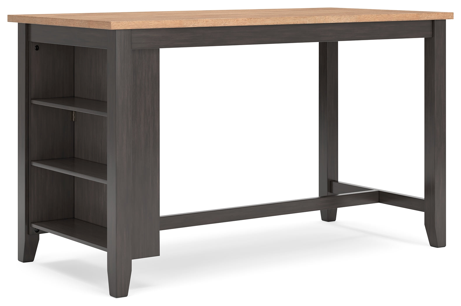 Gesthaven Rectangle Counter Height Table with Storage – Brown/Natural