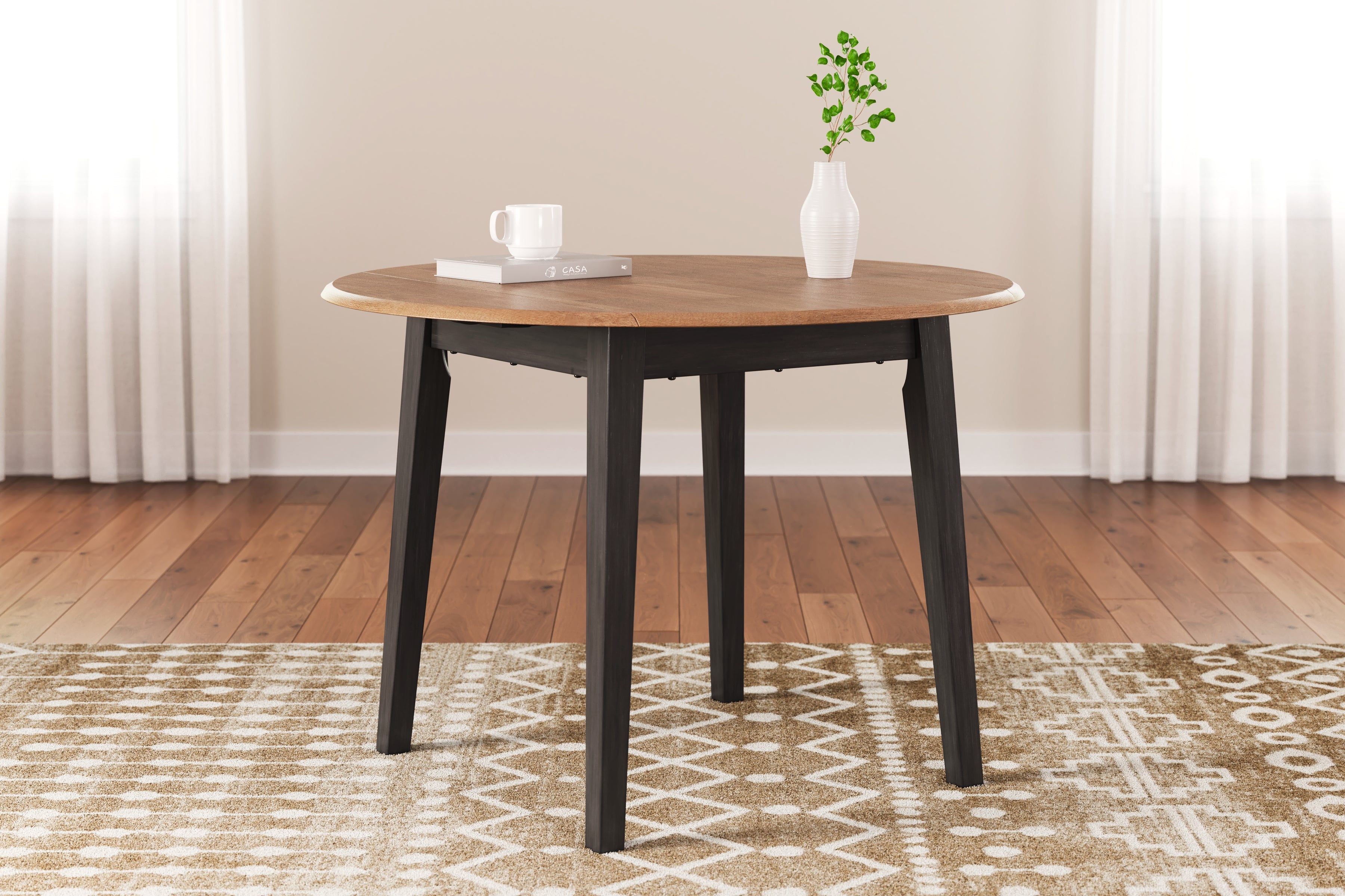 Gesthaven 5-Piece Round Dining Set – Brown/Natural