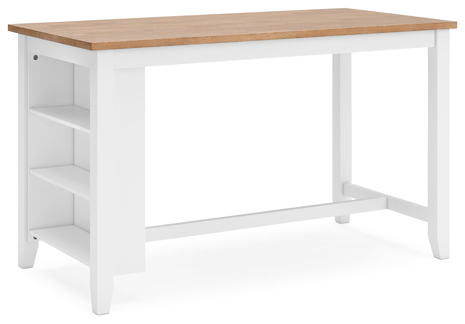 Gesthaven Rectangle Counter Height Table with Storage – White/Natural