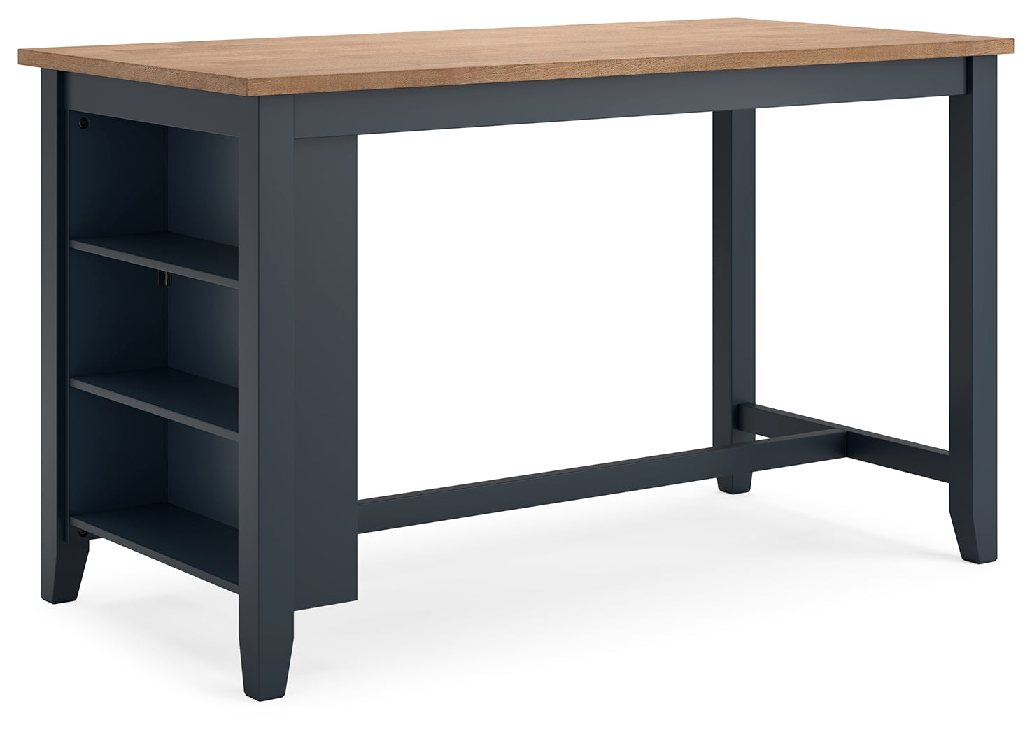 Gesthaven Rectangle Counter Height Table with Storage – Blue/Natural