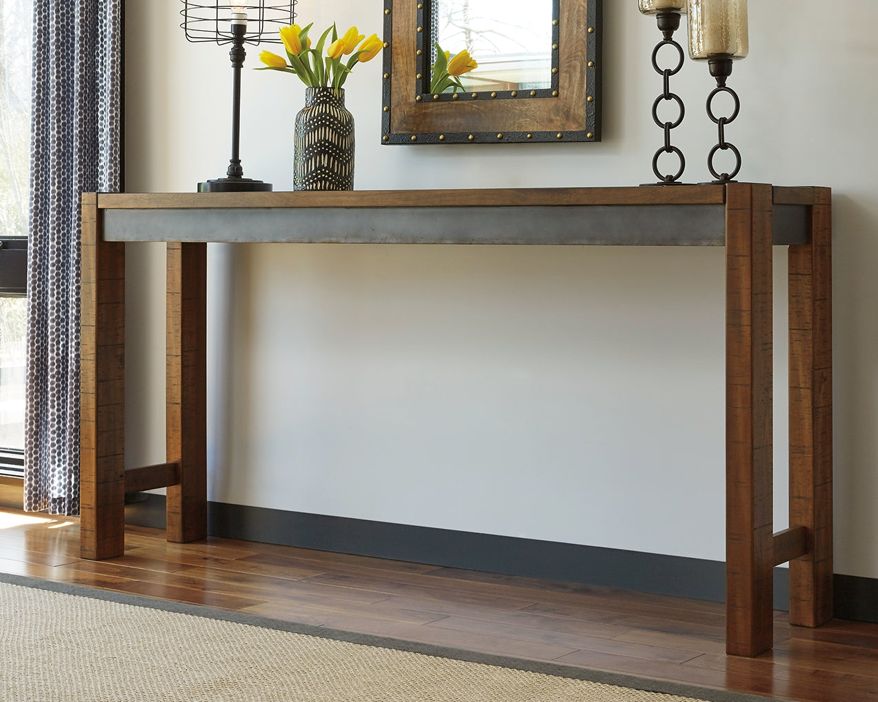 Torjin 4-Piece Counter Table & Stool Set – Brown & Grey