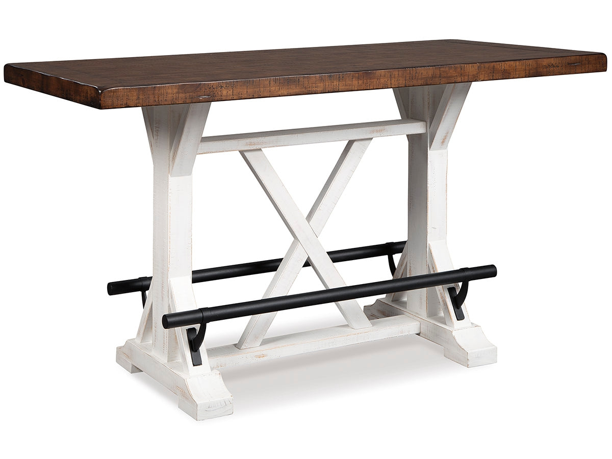 Valebeck Counter Height Bar Table – White/Brown