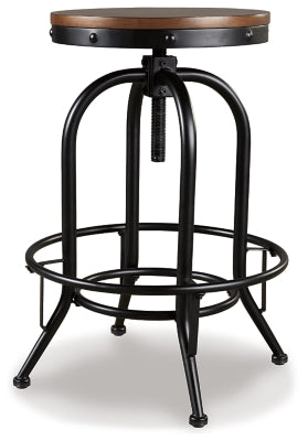Valebeck Adjustable Bar Height Stool – Rustic Brown