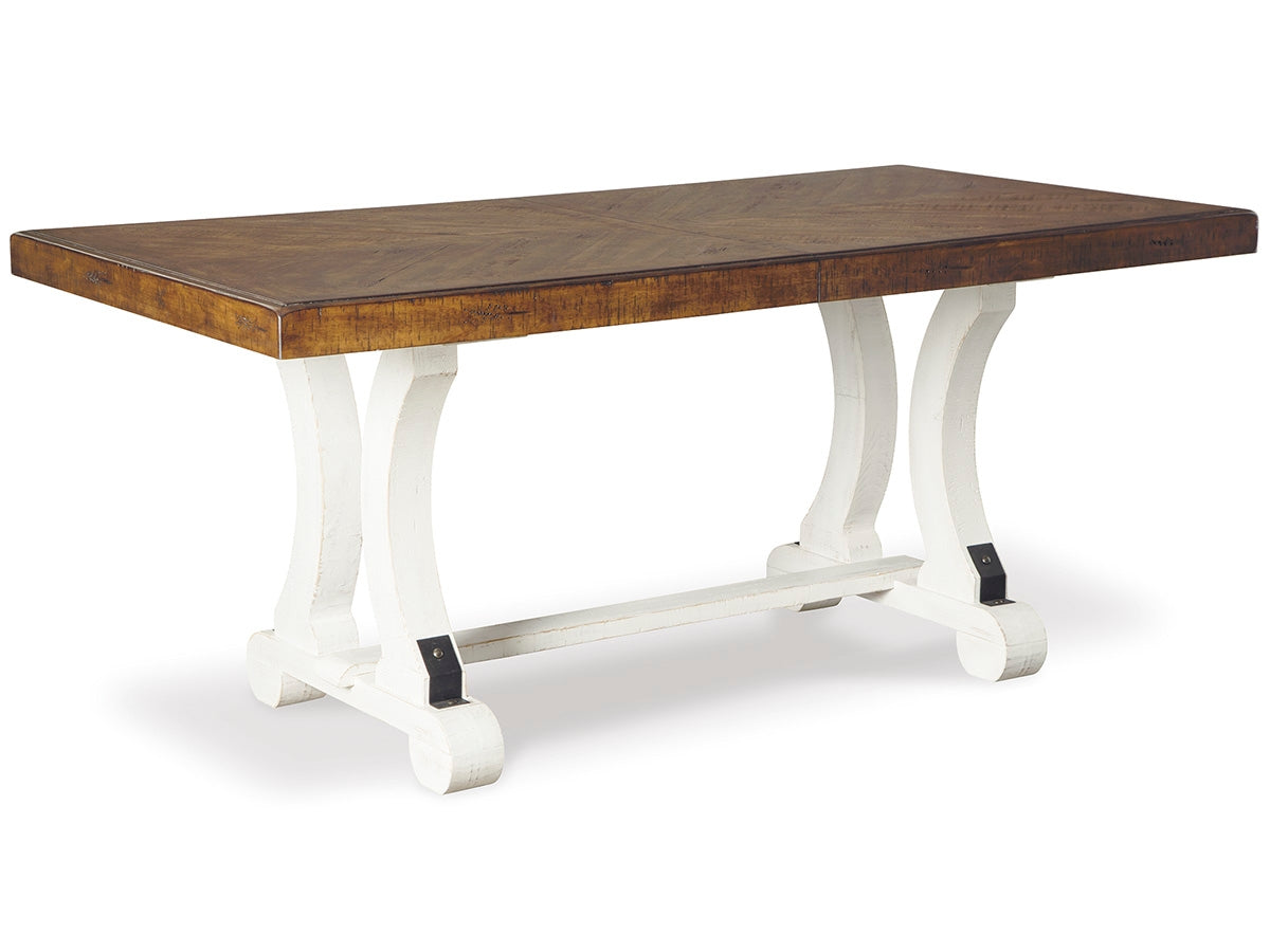 Valebeck Rectangular Extension Dining Table – White/Brown