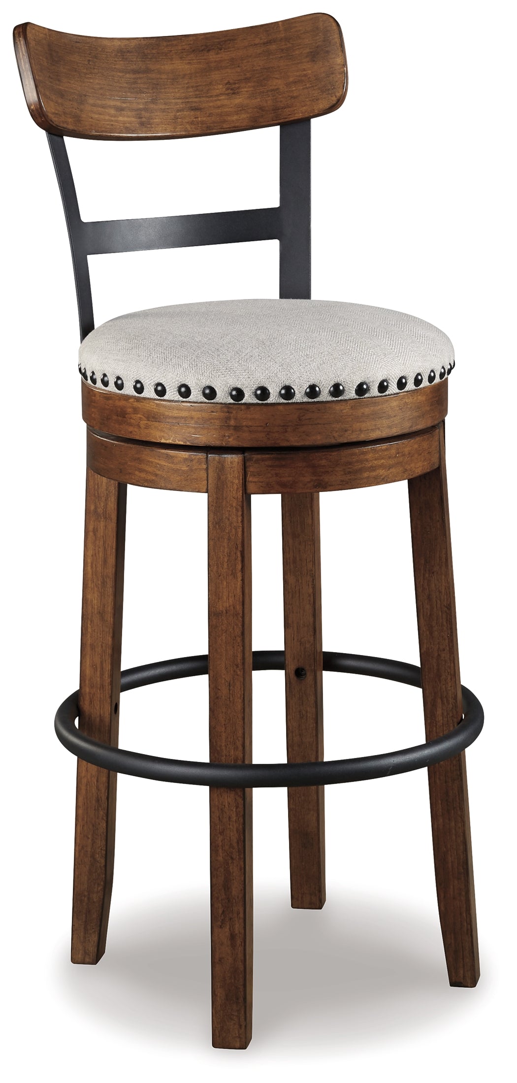 Valebeck Brown Swivel Bar Stool – Bar Height