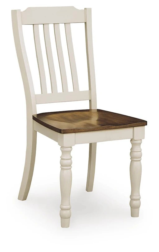 Mellintine Dining Chair - Antique White/Brown