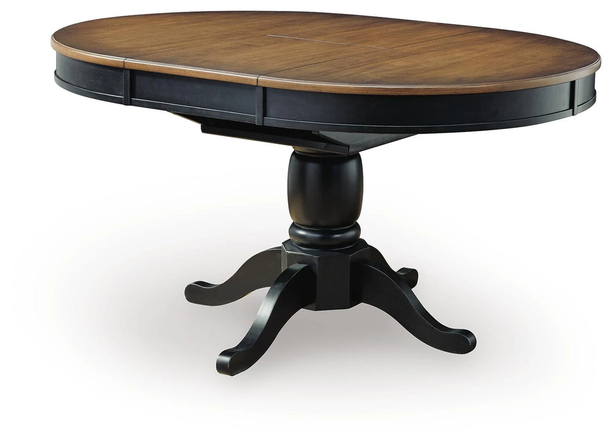 Loganeer Dining Butterfly Extension Table – Black/Brown