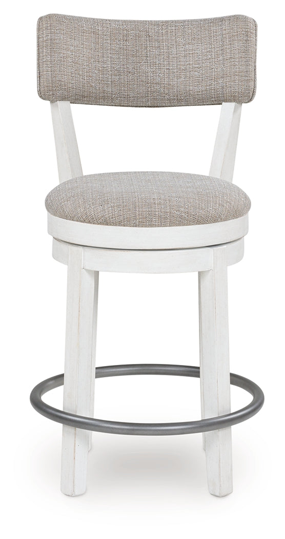 Robbinsdale Curved-Back Counter Height Barstool – Antique White