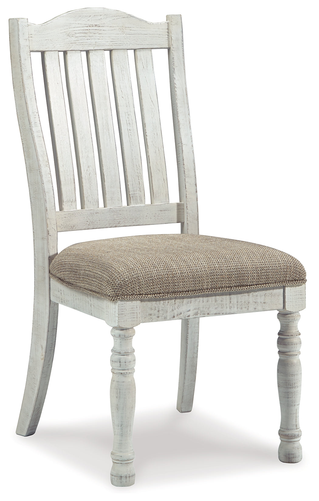 Havalance Dining Chair – Upholstered Oatmeal Seat in Vintage White