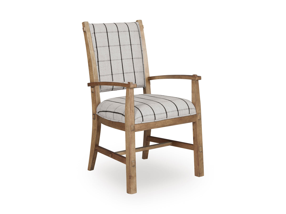 Ridgester Dining Upholstered Arm Chair - Light Brown