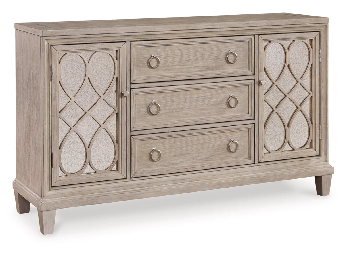 Jorlaina Buffet Table – Light Greyish Brown
