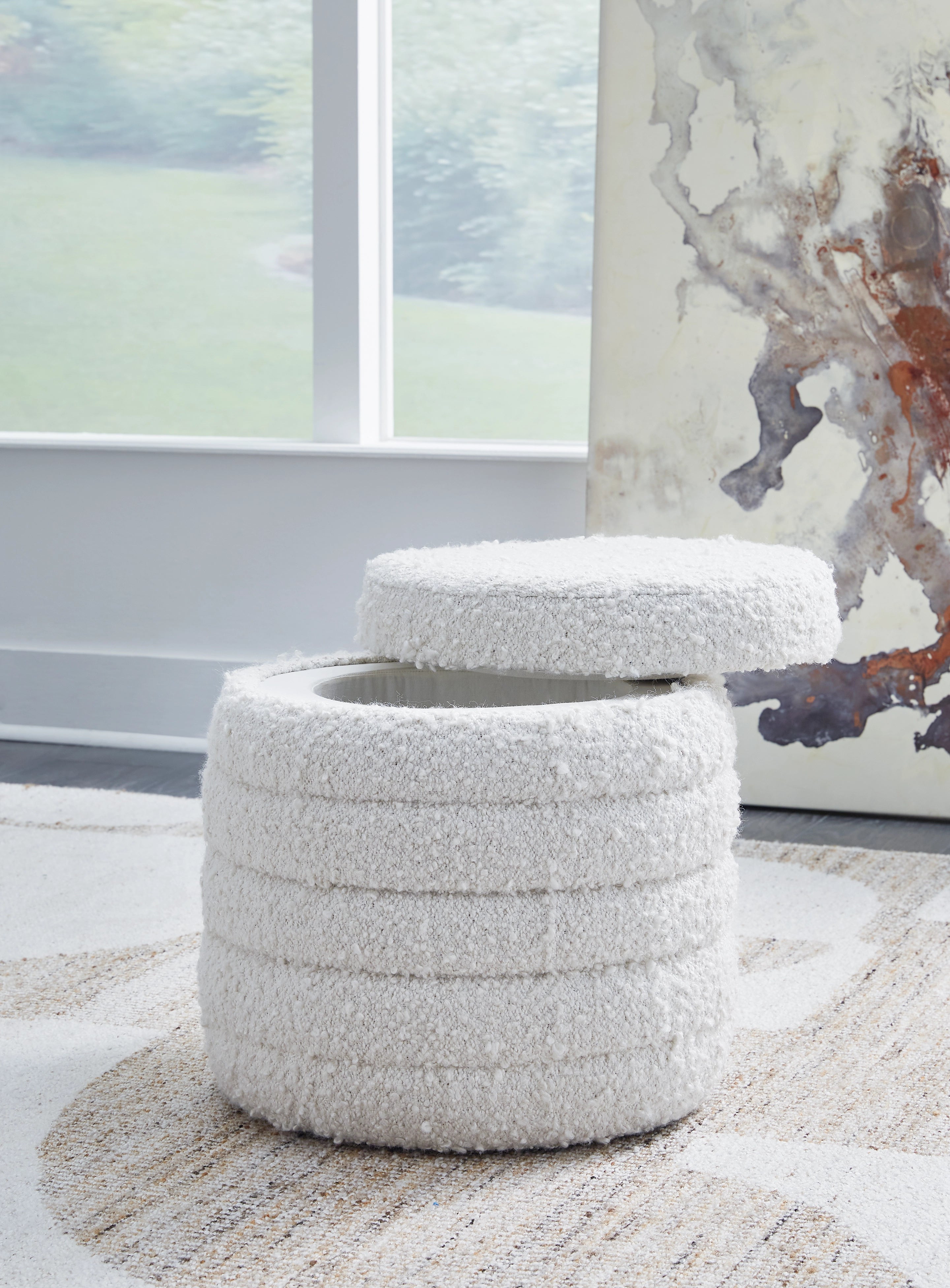 Duntler Storage Ottoman Ivory