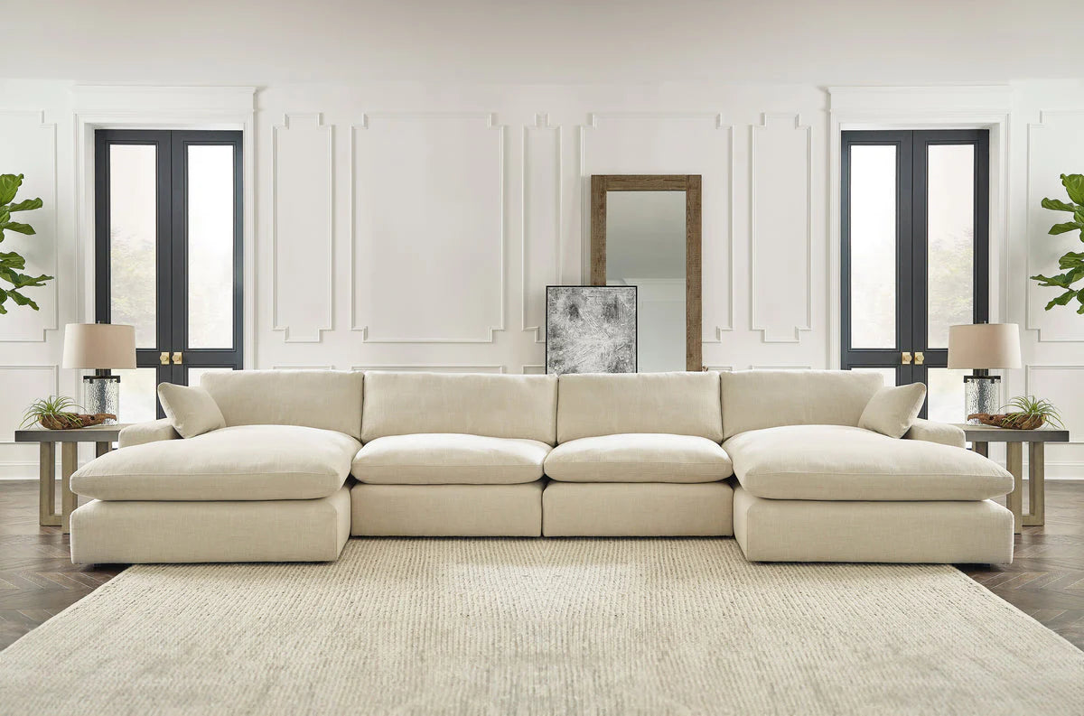 Elyza 4-Piece Double Chaise Sectional Sofa Lounge