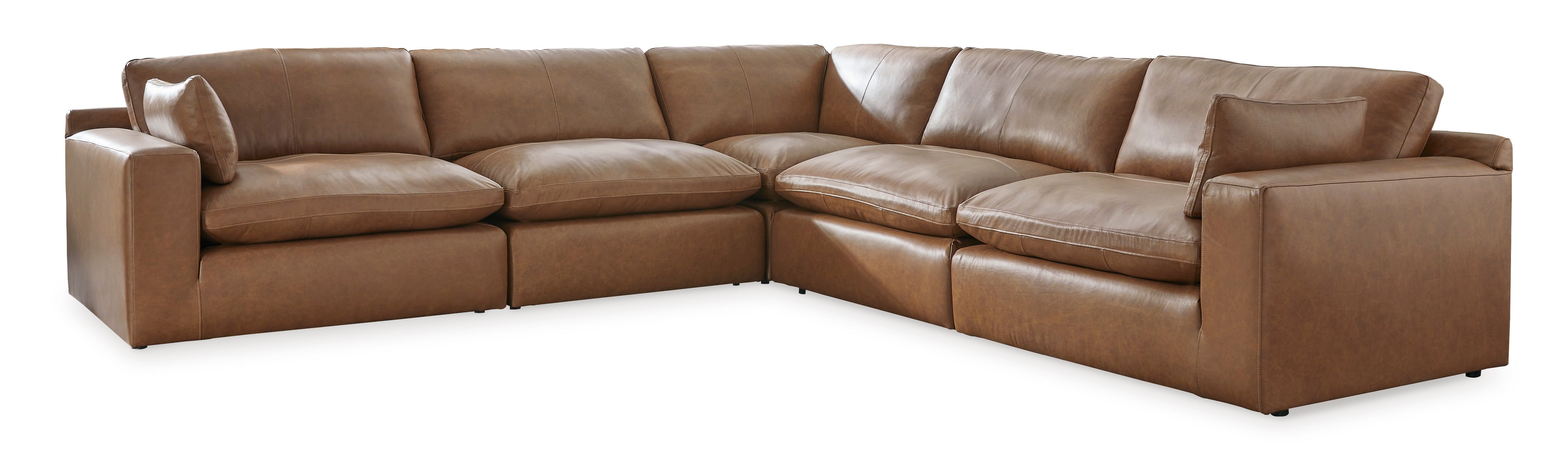 Emilia Leather Corner Sectional in Carmel