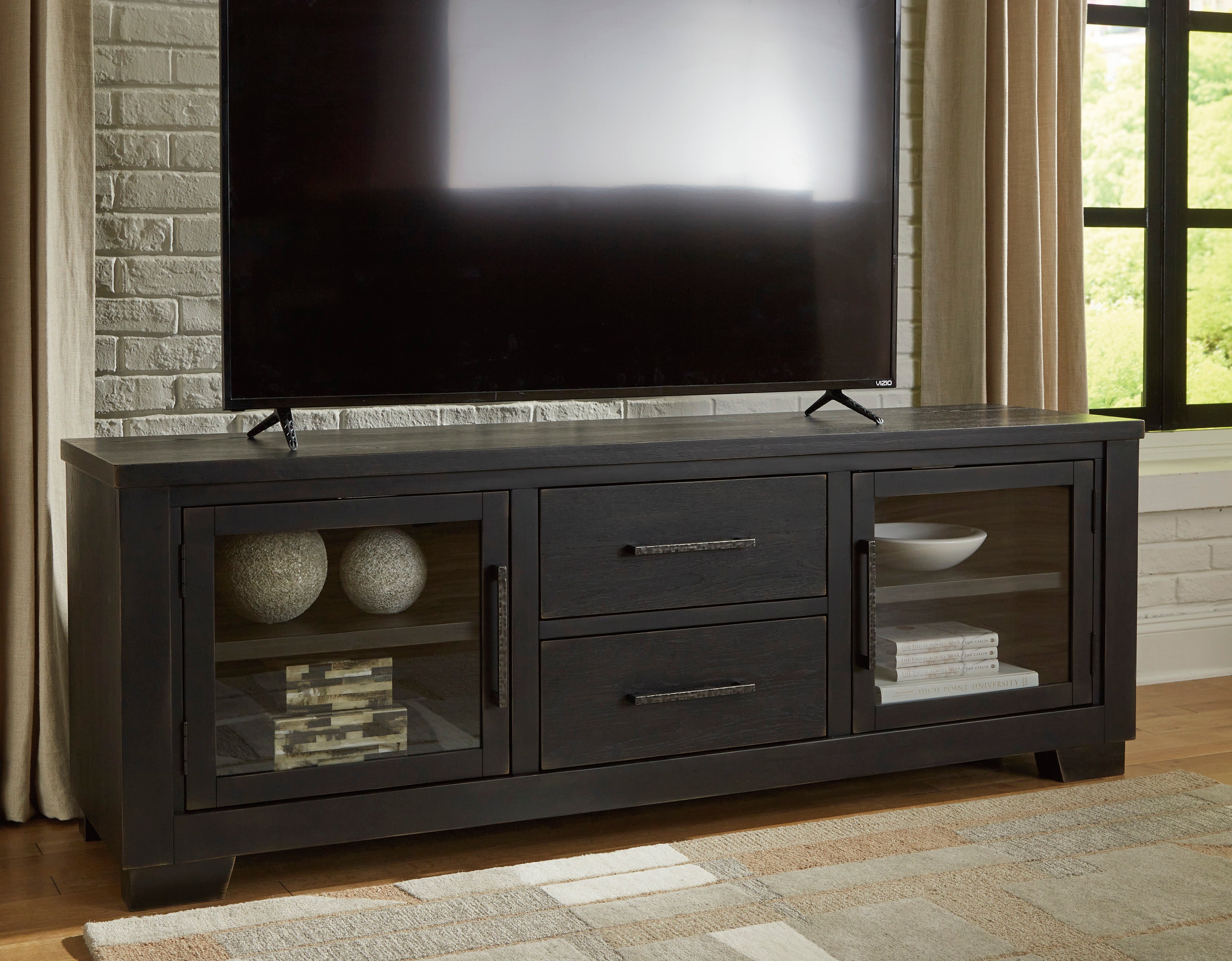 Galliden 80" Entertainment Stand TV Unit - Aged Black
