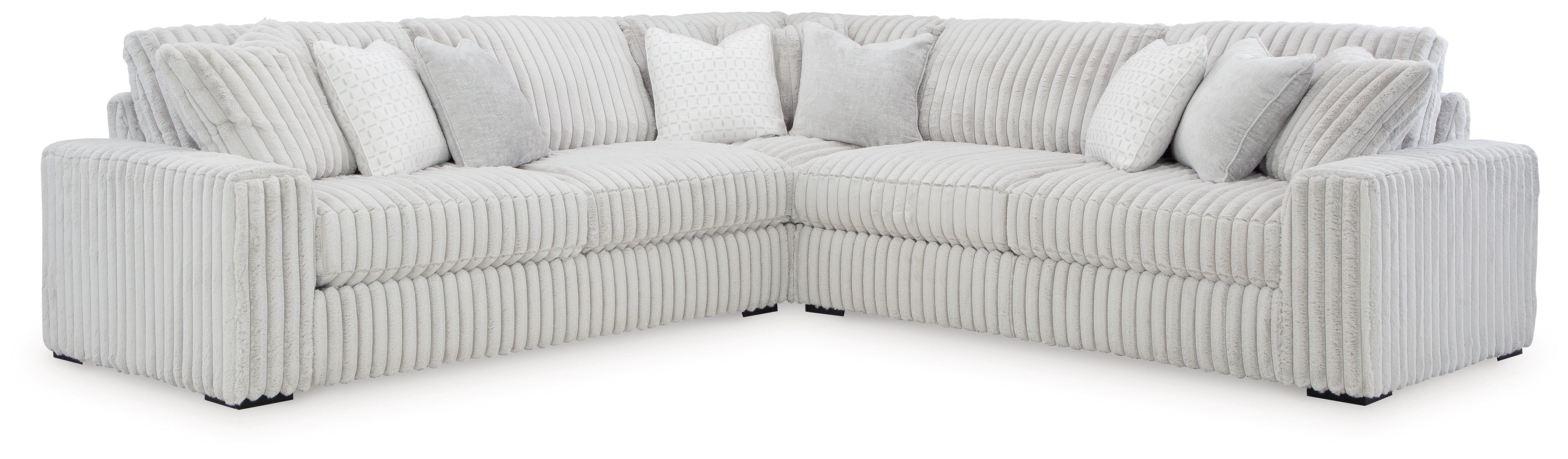 Stupendous - 5 Seat Corner Lounge in Alloy Fabric