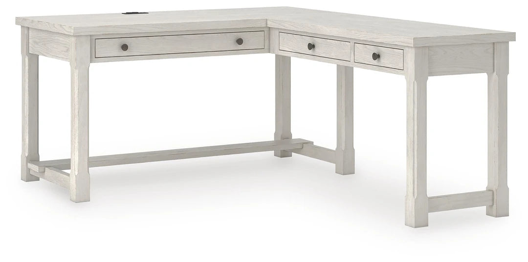 Robbinsdale L-Shaped Home Office Desk - Antique White