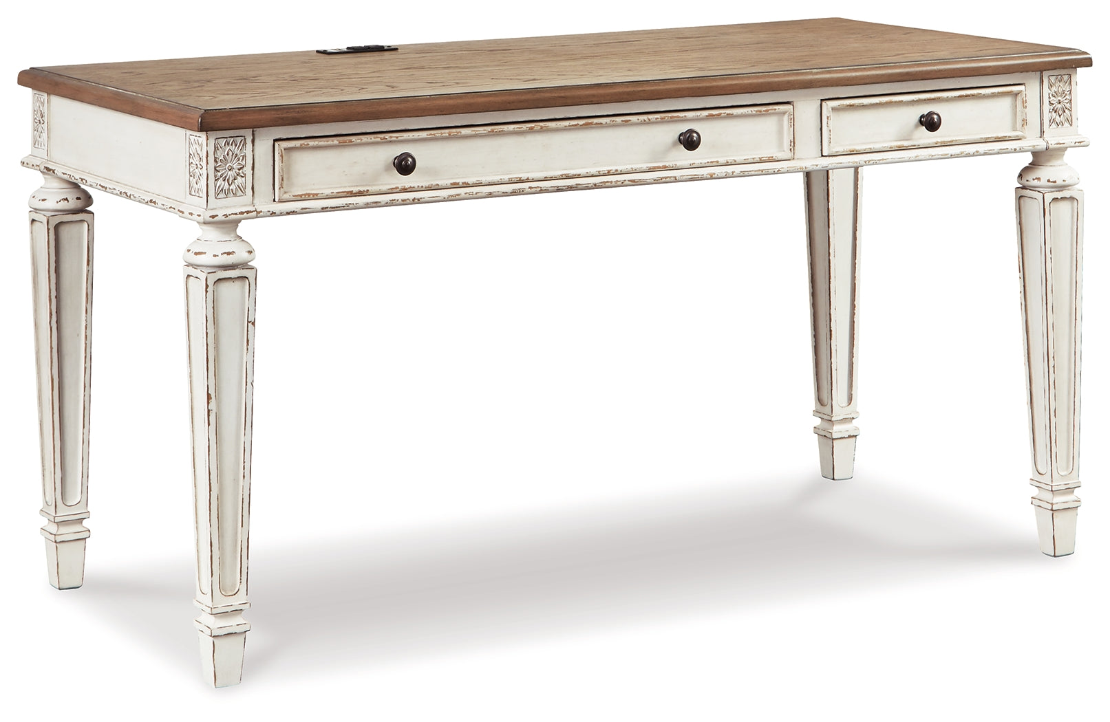 Realyn 60" Home Office Desk – Two-Tone with USB & Power