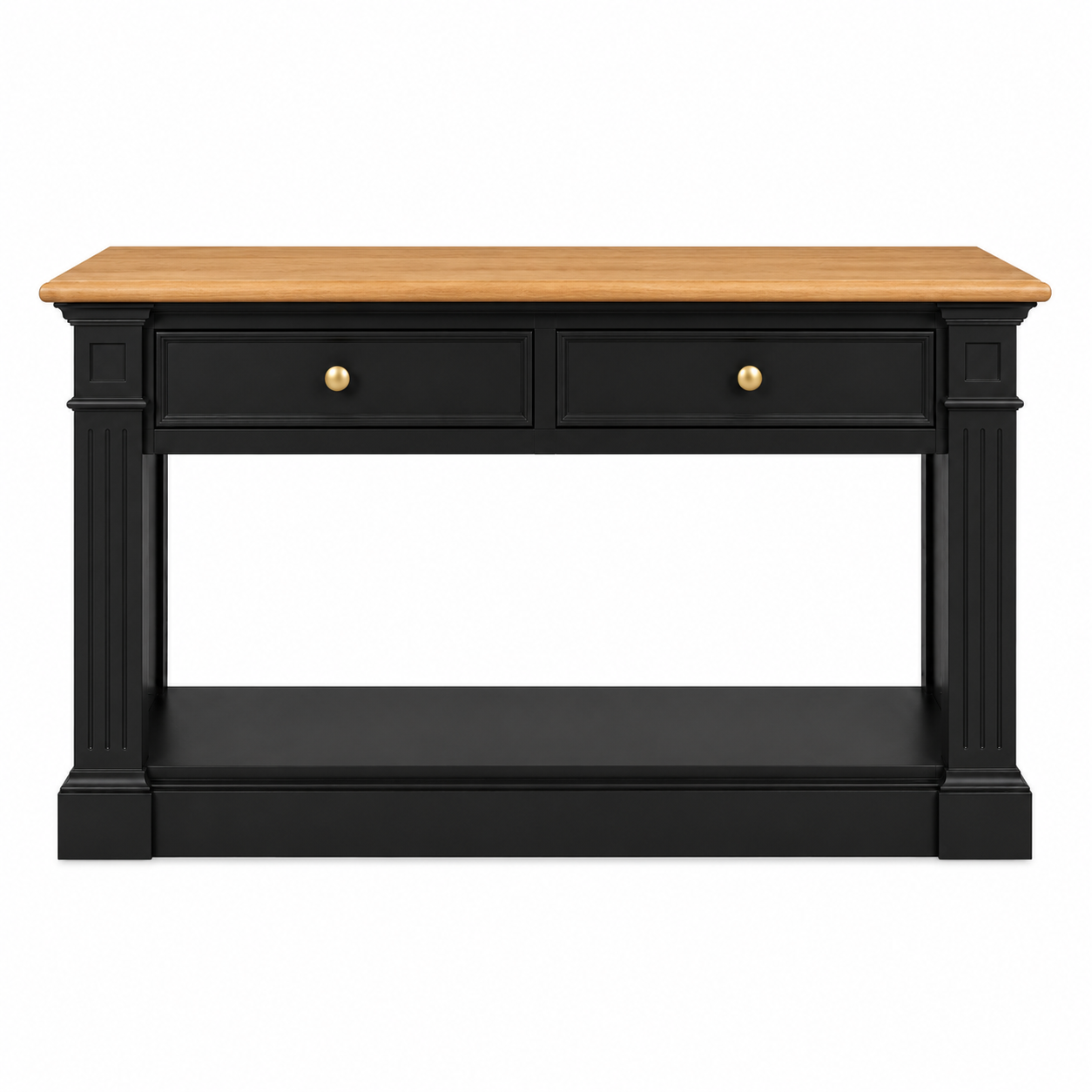 Hampton Deluxe 140cm Two Tone Hall Stand – Black & Natural