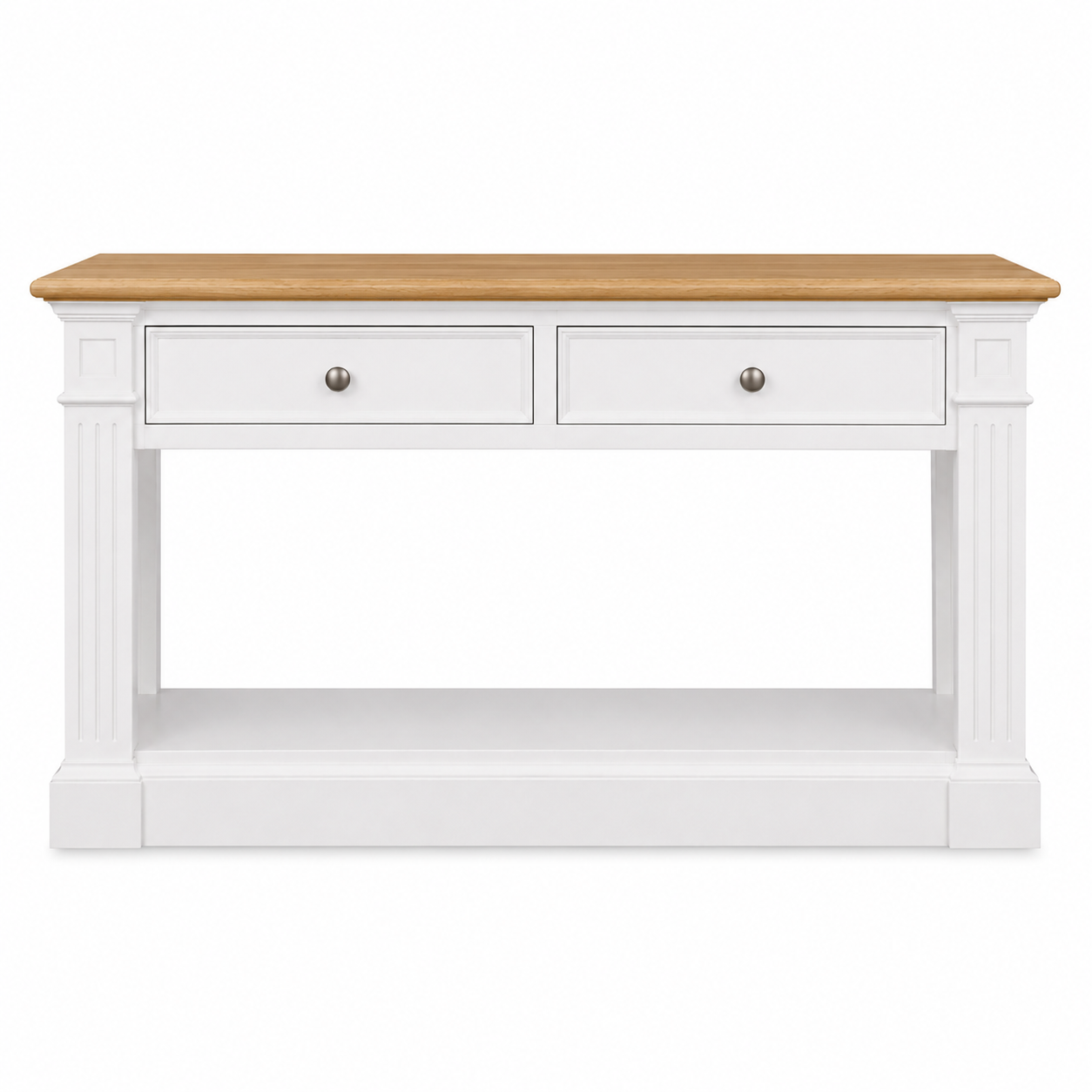 Hampton Deluxe 140cm Two Tone Hall Stand – White & Natural