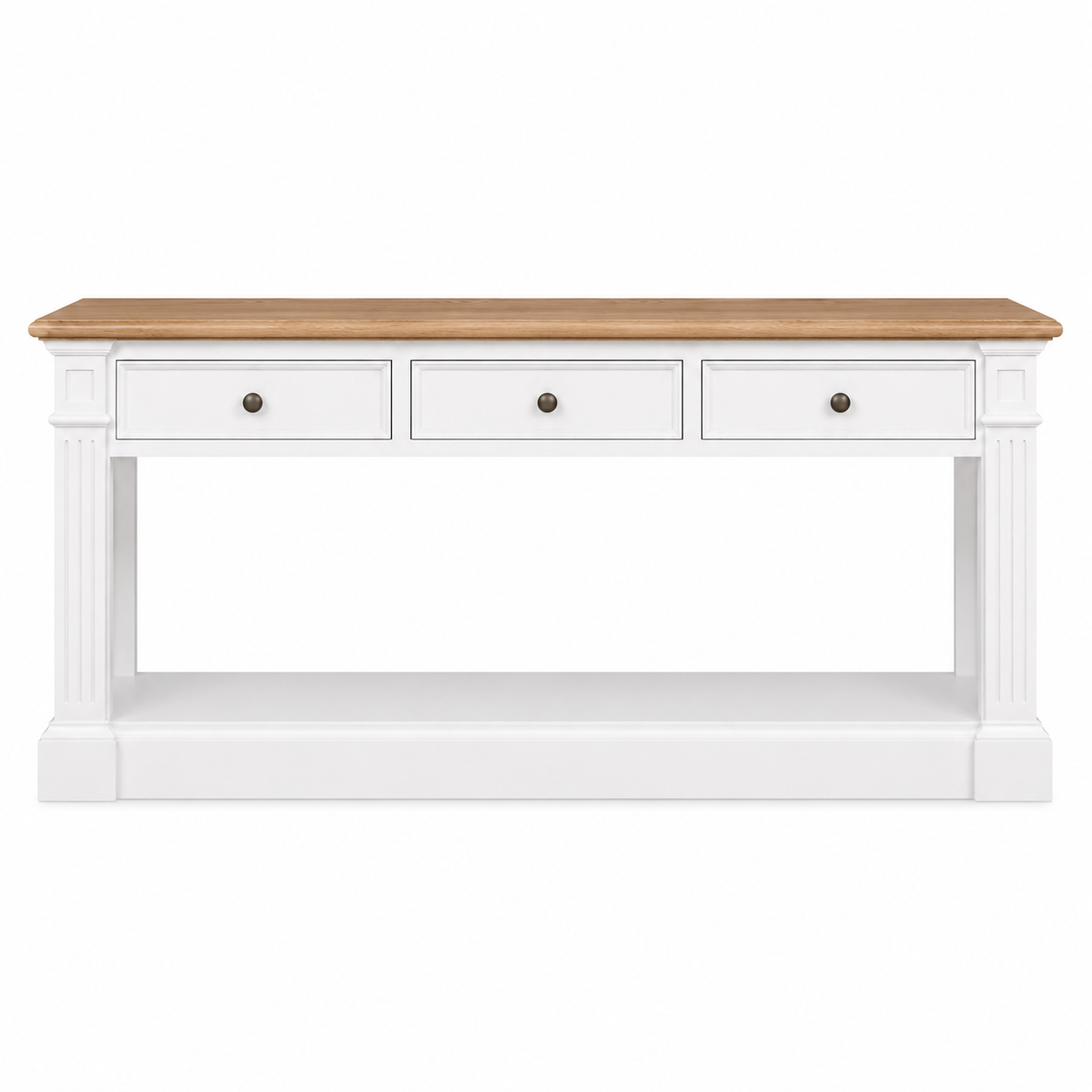 Hampton Deluxe 200cm Two Tone Hall Stand – White & Natural