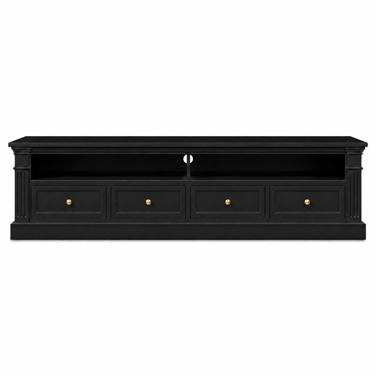 Hampton Deluxe TV Unit – Black – 220cm