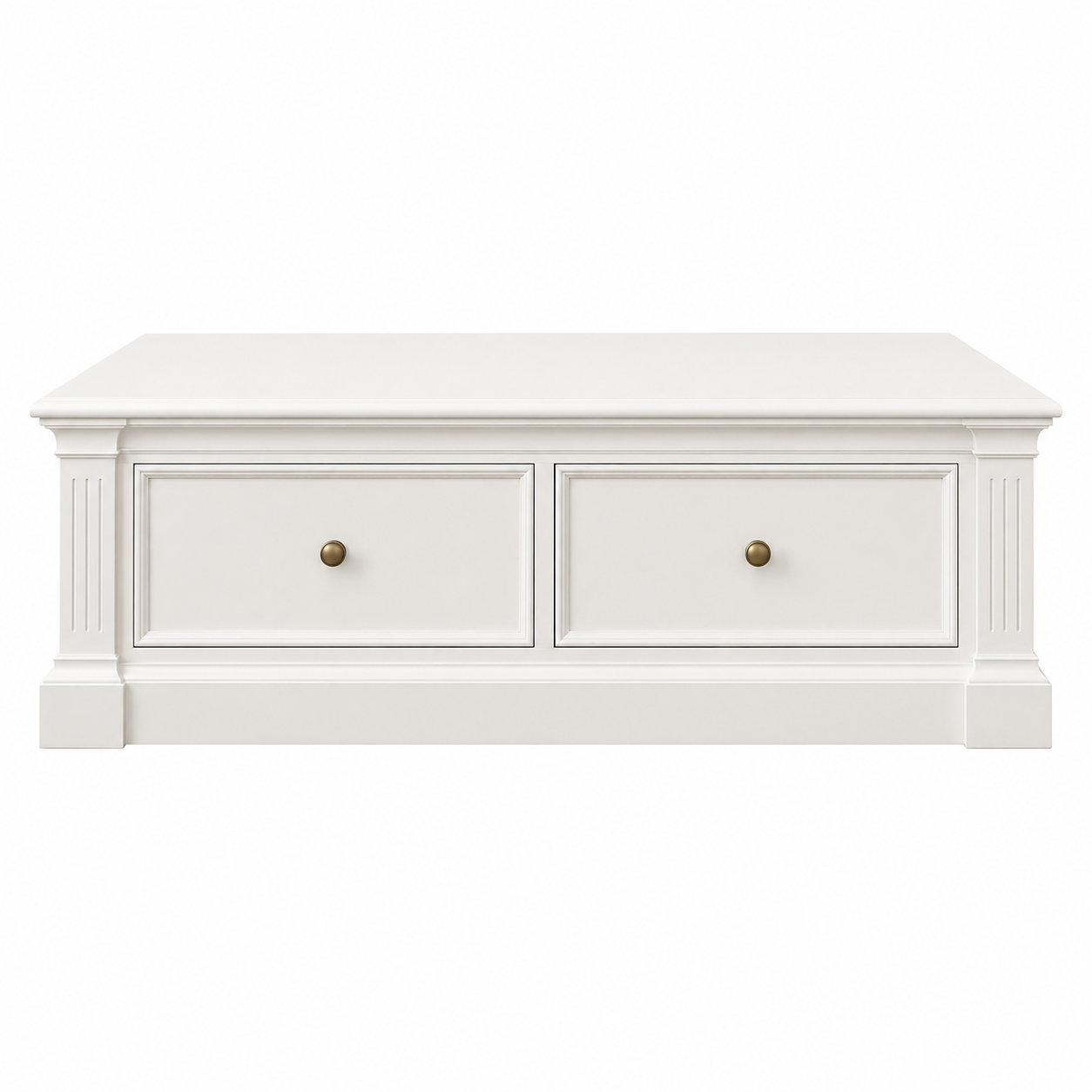 Hampton Deluxe Coffee Table with Drawers – White