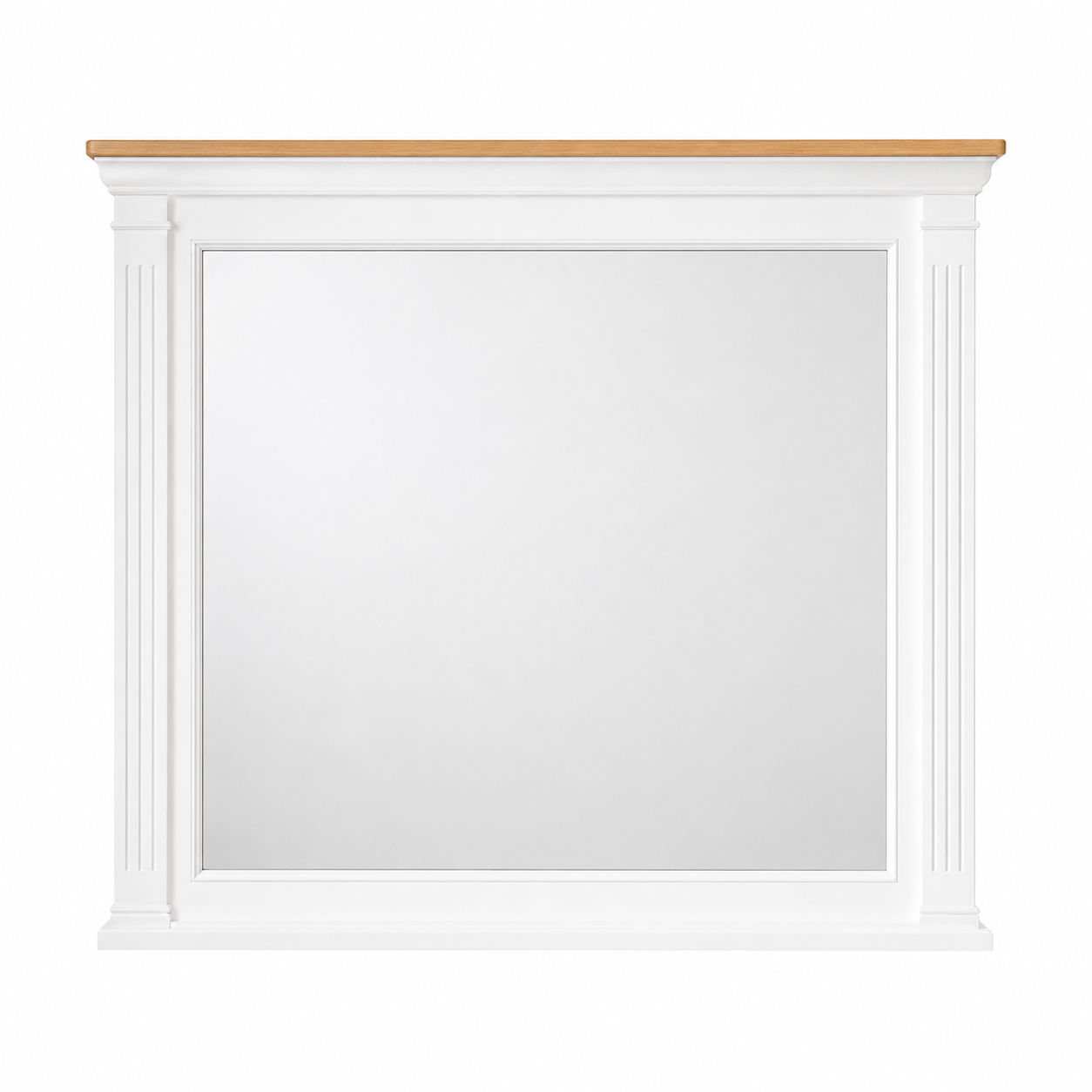 Hampton Deluxe Two Tone Mirror – White & Natural