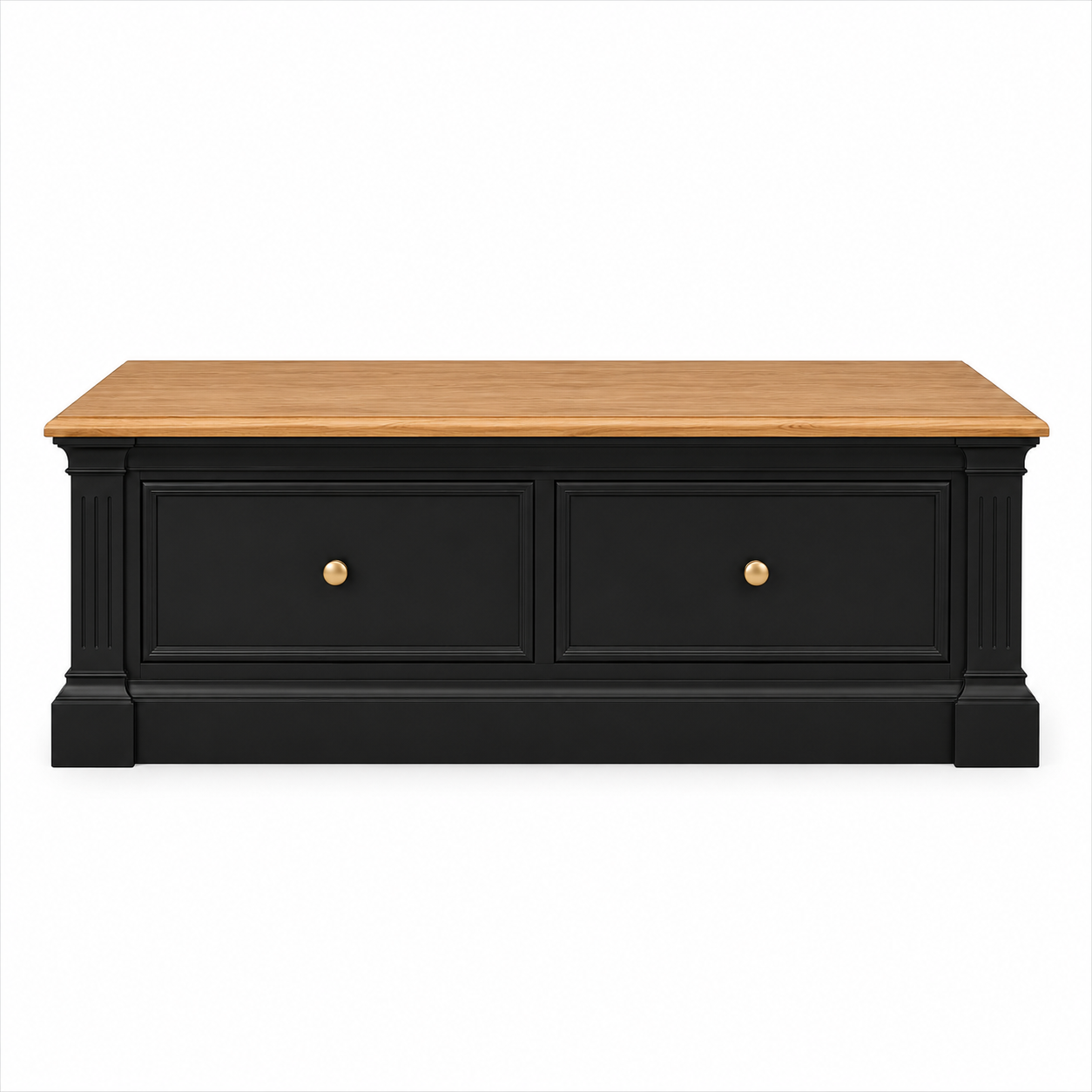Hampton Deluxe Two Tone Coffee Table – Black & Natural