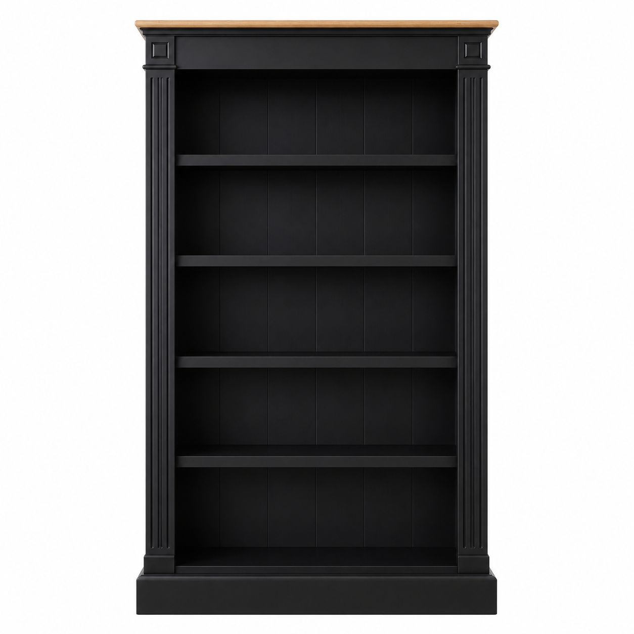 Hampton Deluxe Two Tone Bookcase – Black & Natural