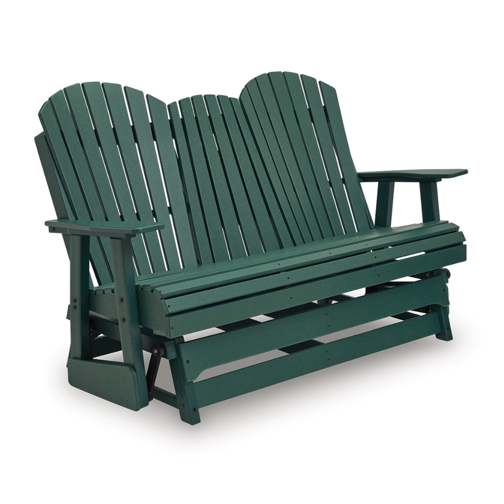 Hyland Wave Outdoor Loveseat Glider – Green
