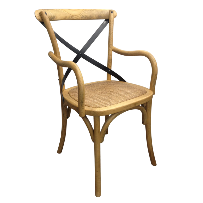 Industrial Crossback Carver Chair - Natural