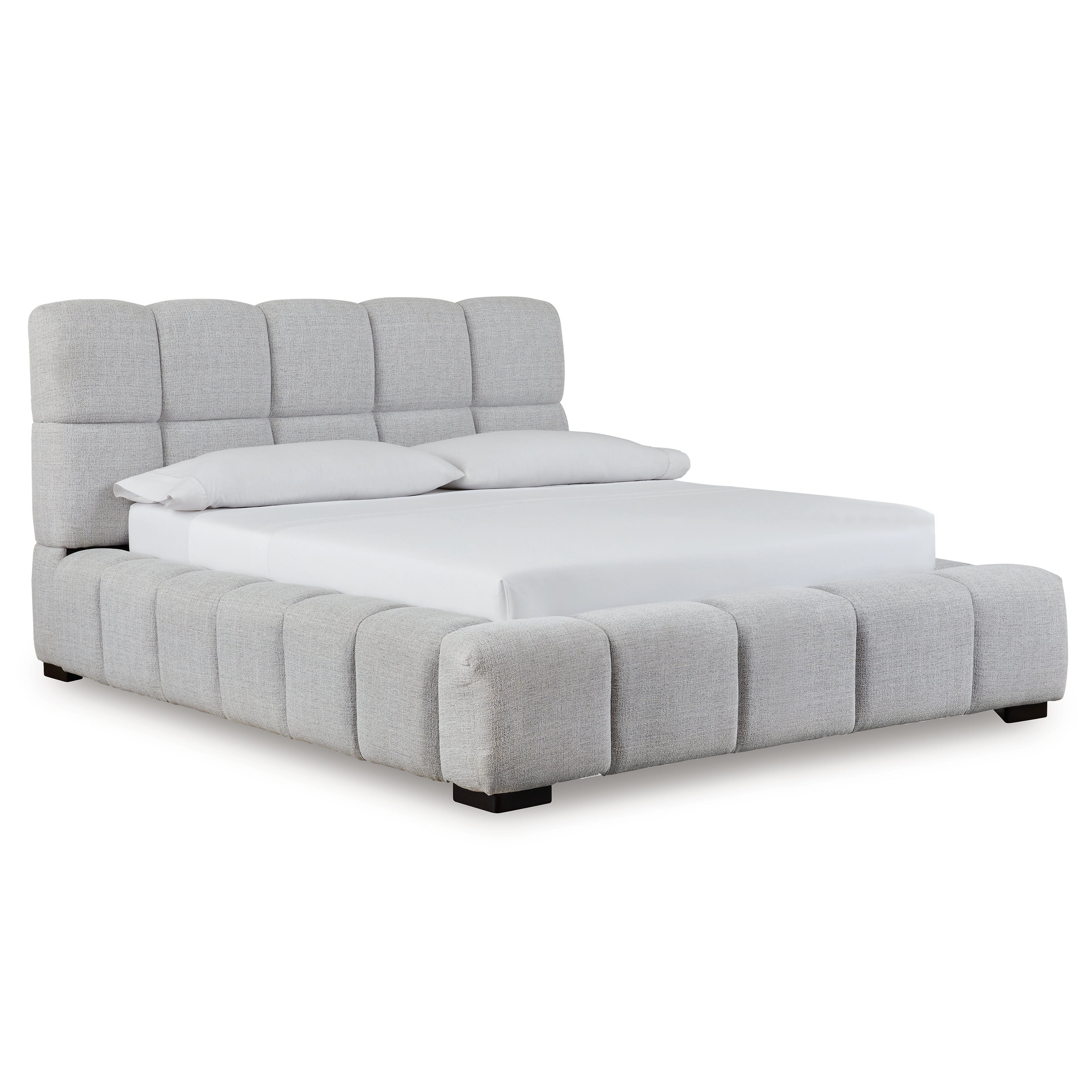 Jesstean Upholstered Queen Bed in Light Grey