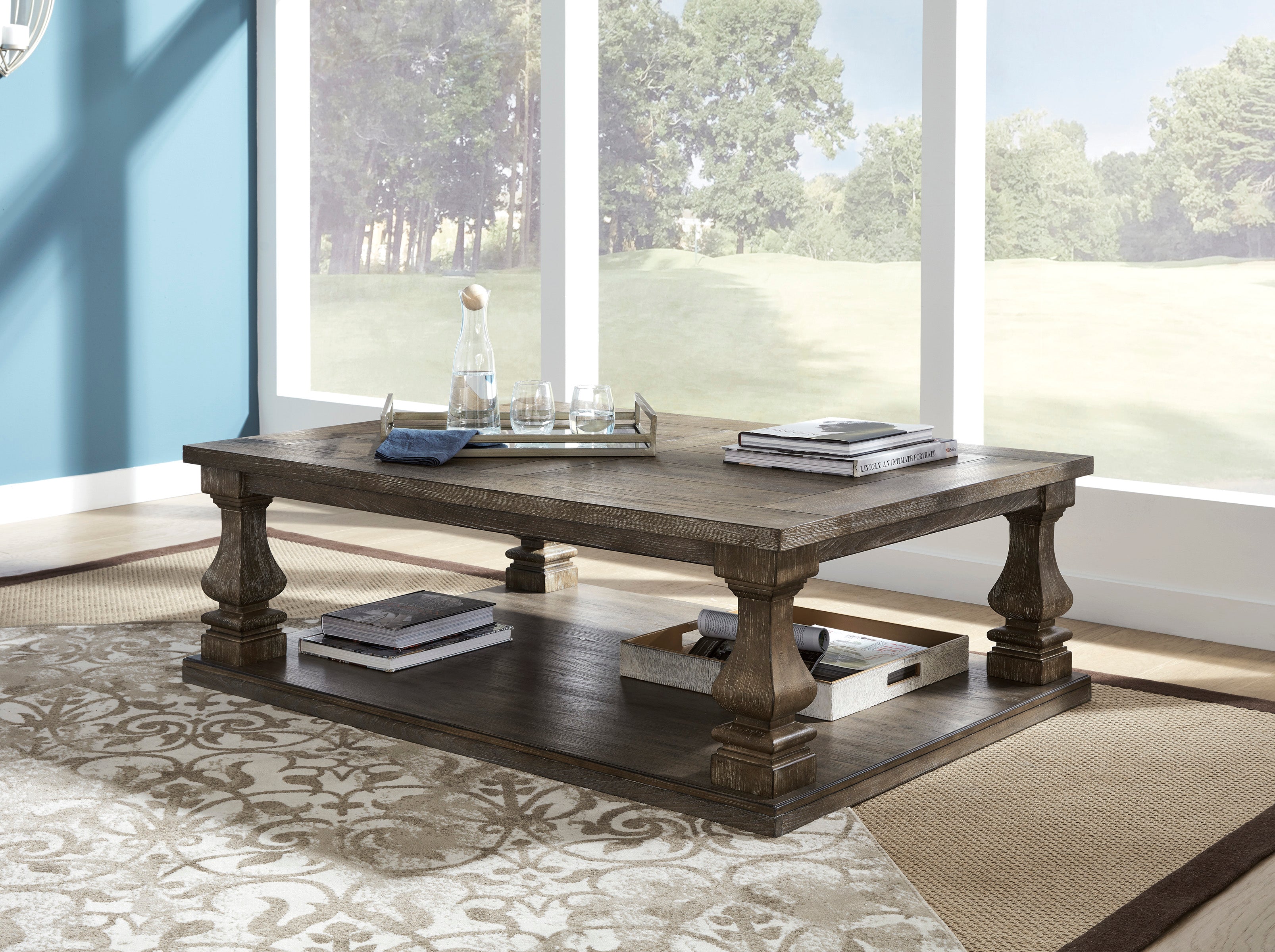Johnelle Coffee Table Gray Finish
