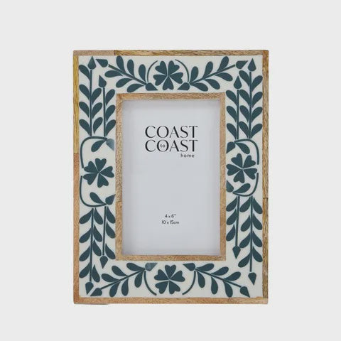 Judith Blue Floral Wood & Resin Photo Frame