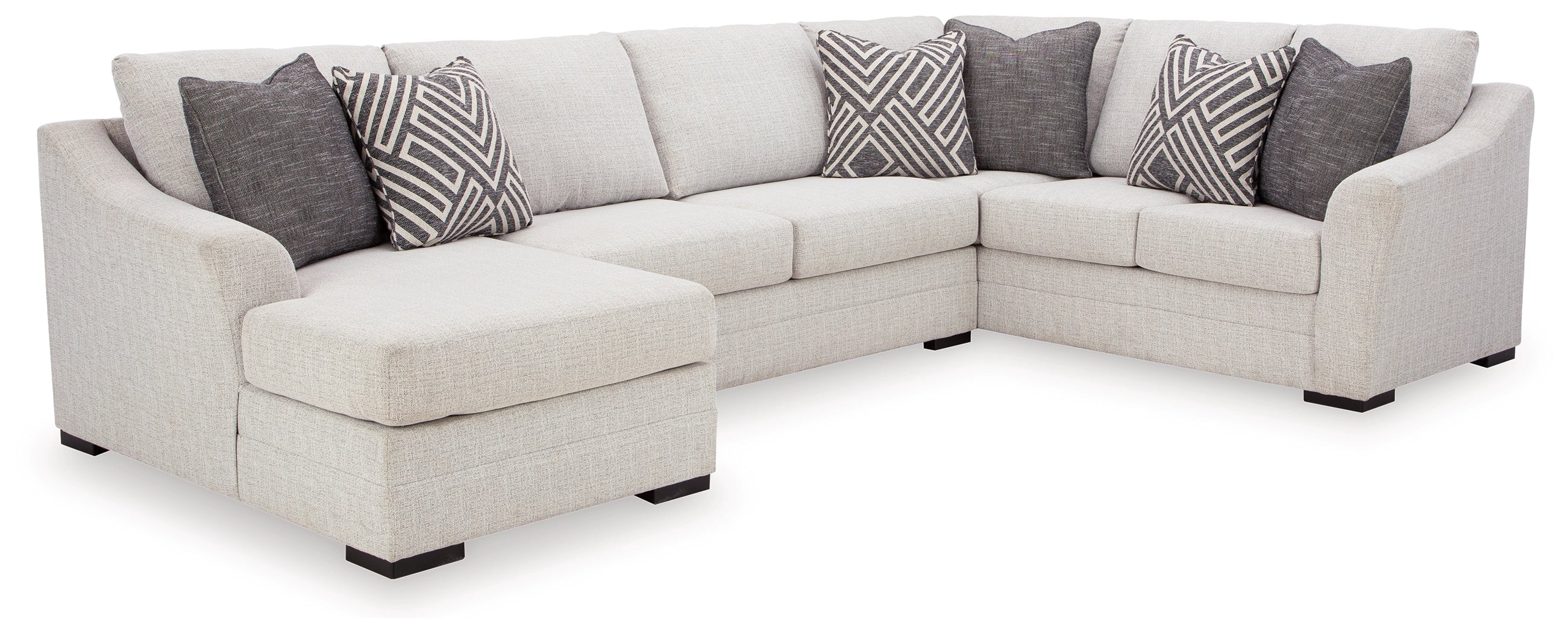 Koralynn 6 Seater Left Arm Facing Corner Chaise Stone Fabric