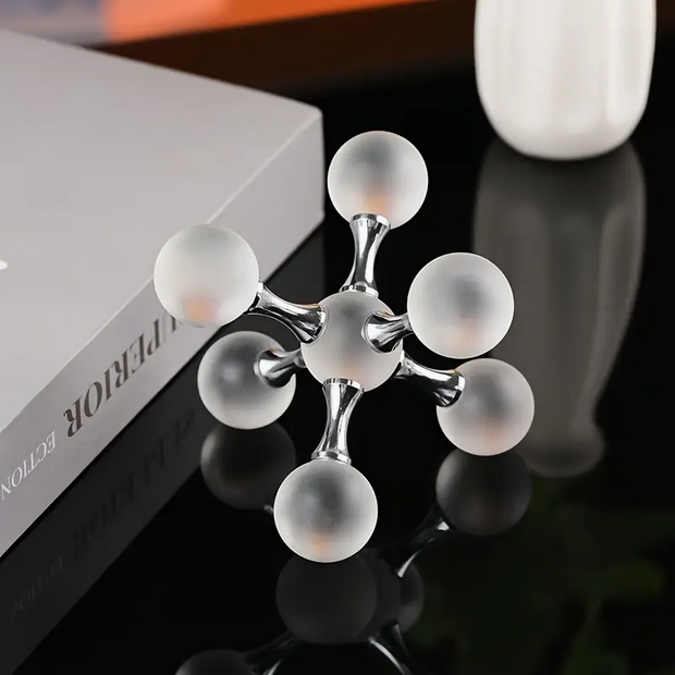 Luxury Geometric Metal Crystal Molecule Ball - Silvery