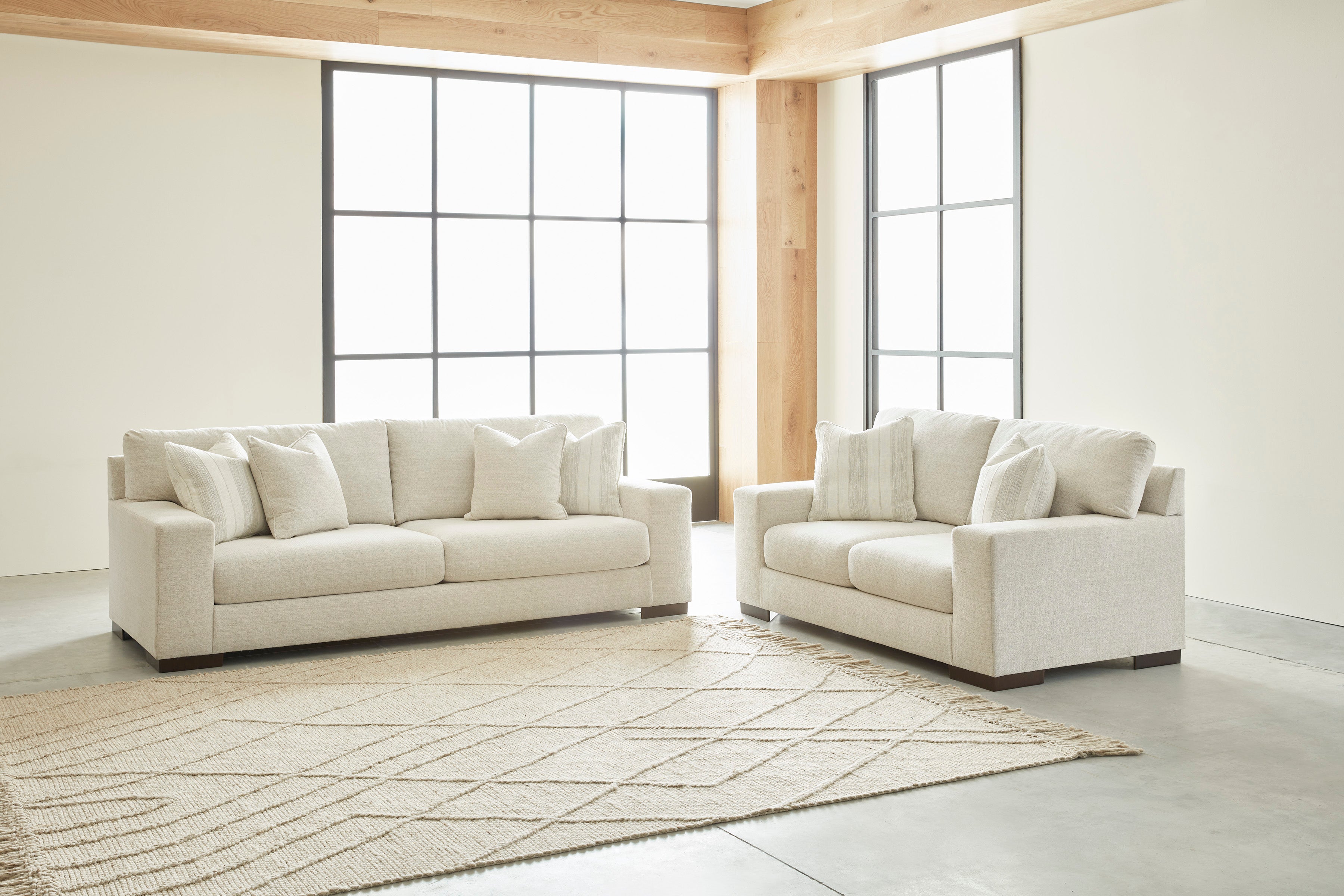 Maggie 3+2 Sofa Pair Package in Birch Fabric