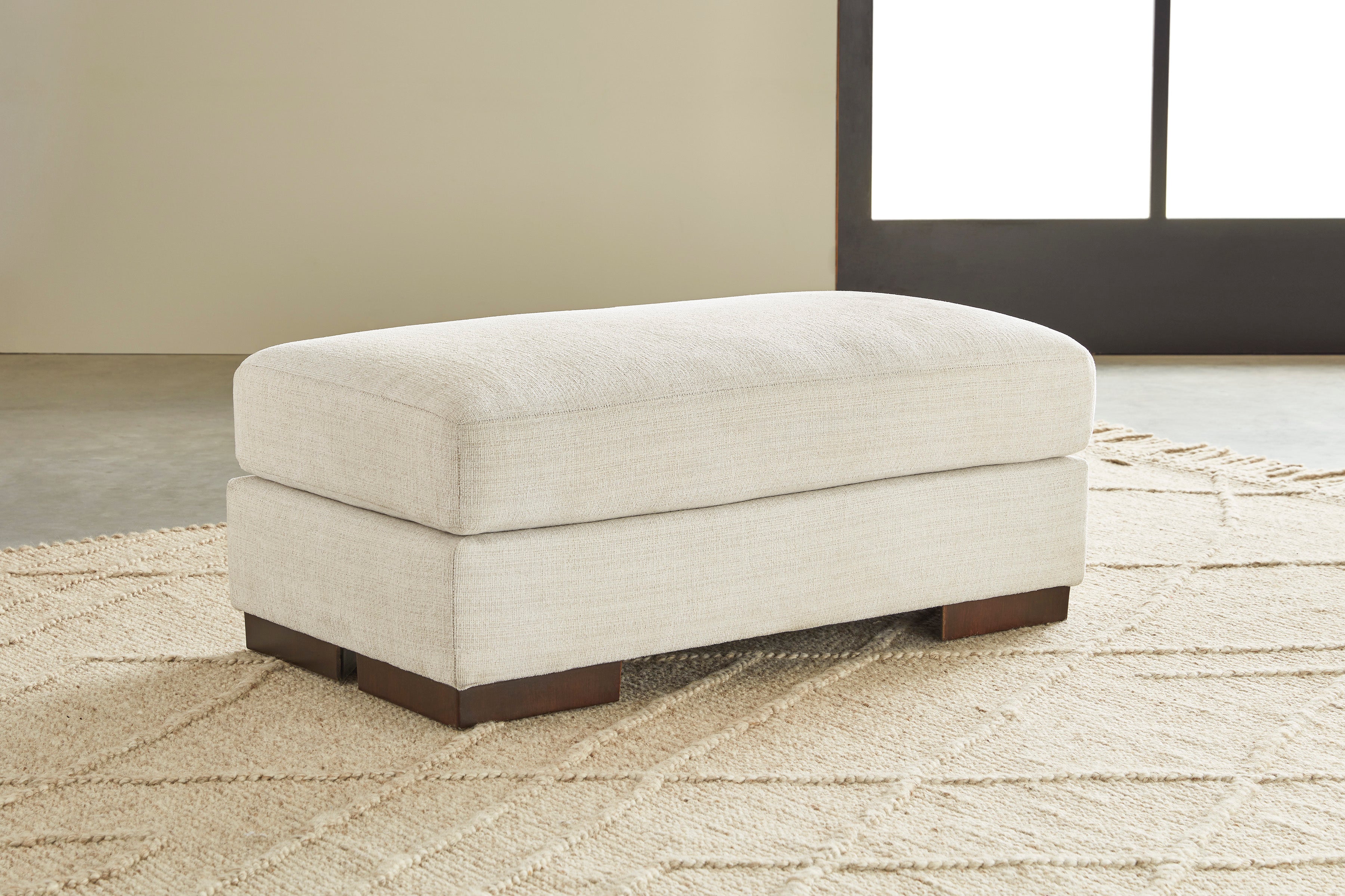 Maggie Ottoman in Birch Fabric
