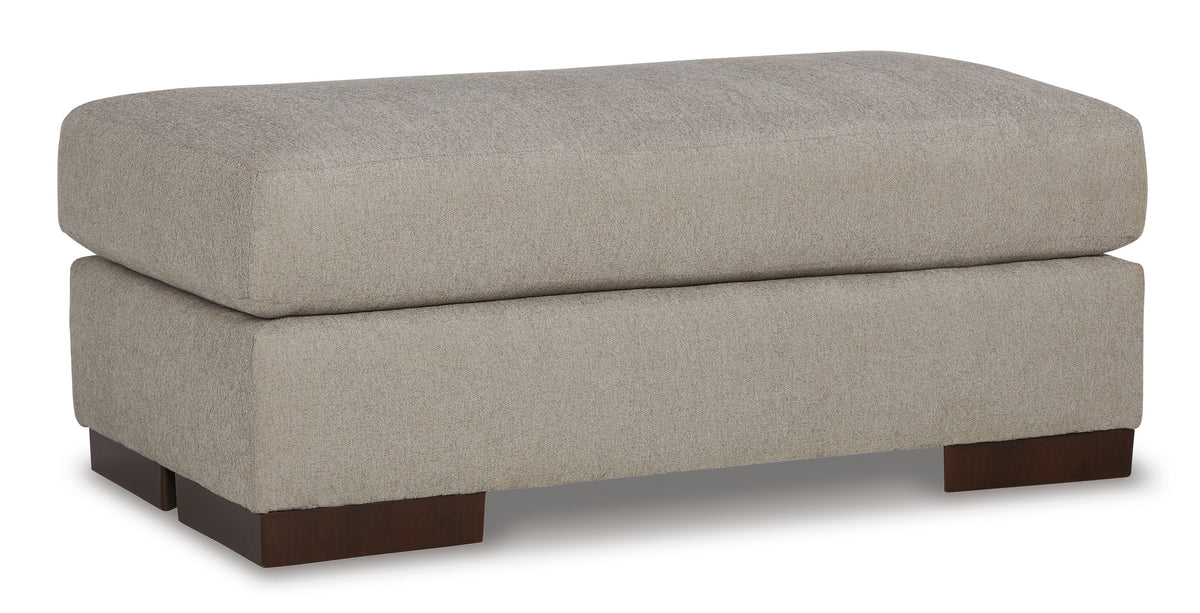 Maggie Ottoman in Flax Fabric