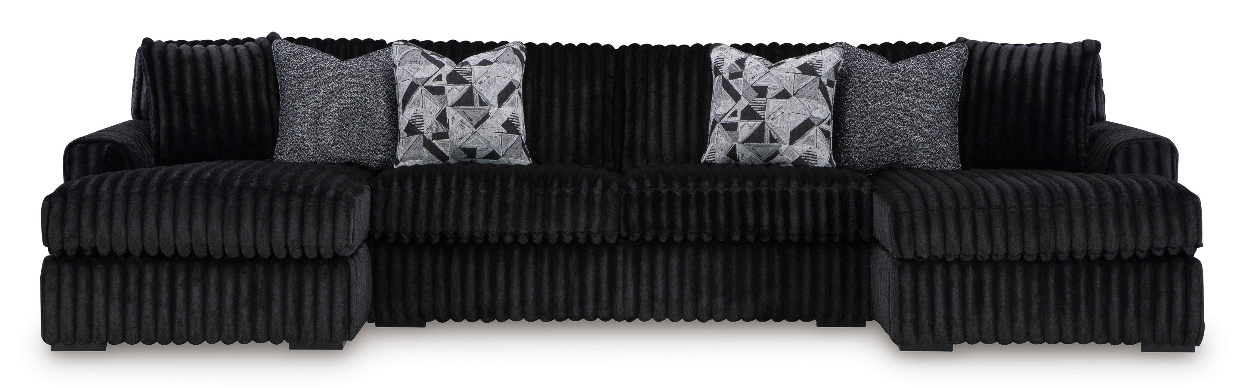 Midnight Madness 4 Seater Double Chaise Onyx