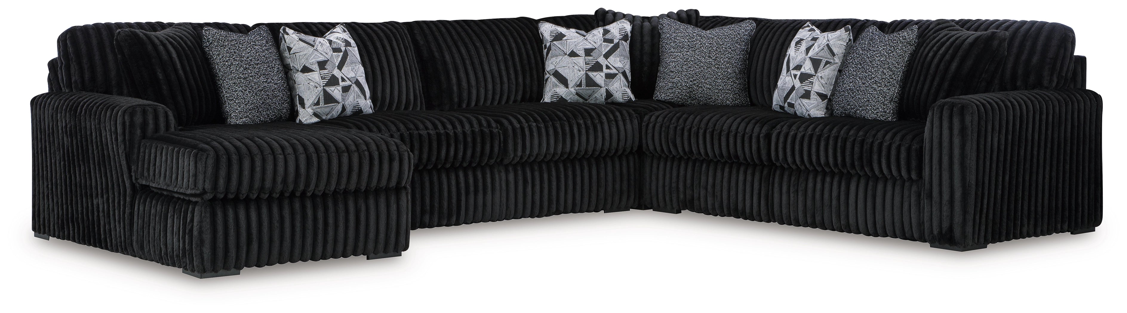 Midnight Madness 6 Seater LHF Corner Chaise Lounge Onyx