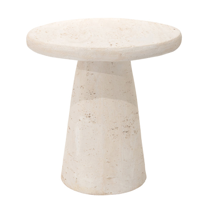Nevada Round Side Table – Travertine
